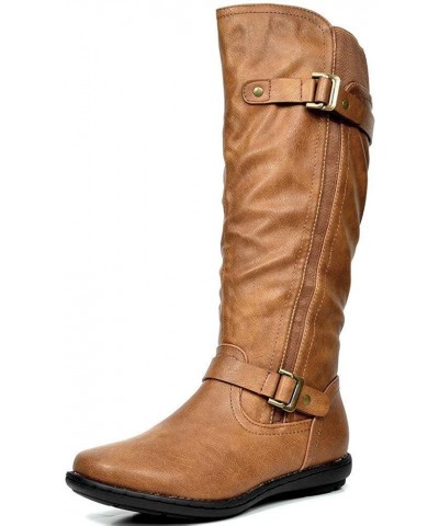 Women's Wide Calf Knee High Boots, Fashion Faux Fur-Lined Winter Boots Trace-wide-calf-camel $29.70 Boots