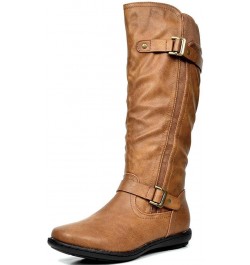 Women's Wide Calf Knee High Boots, Fashion Faux Fur-Lined Winter Boots Trace-wide-calf-camel $29.70 Boots