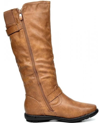 Women's Wide Calf Knee High Boots, Fashion Faux Fur-Lined Winter Boots Trace-wide-calf-camel $29.70 Boots