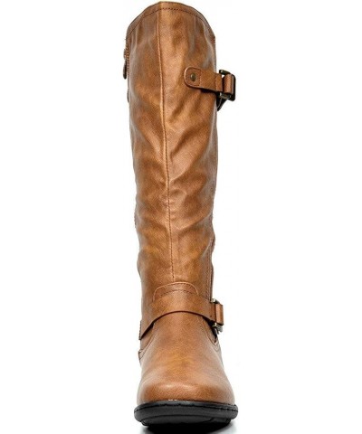 Women's Wide Calf Knee High Boots, Fashion Faux Fur-Lined Winter Boots Trace-wide-calf-camel $29.70 Boots