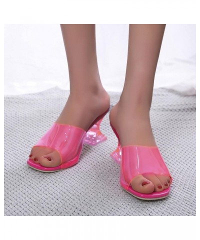 Heels Strappy Sandals Chunky Pumps Low Heels Open Toe Block Heels for Daily Wear Women'S Cross Strappy Sandals Pink $18.82 Sa...