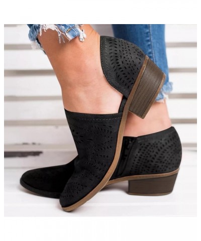 High Chunky Heels for Women Platform Espadrilles Sandals Block Heeled Open Toe Lace Up Casual Mules Flats Shoes 9-hyems-black...