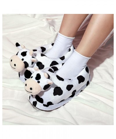 Womens Soft Plush House Slippers Womens Flip Warm Men Plush Shoes Soft House Slippers For Womens Flop Slippers White $11.01 S...