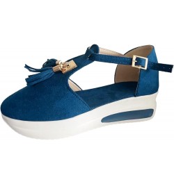 Women Platform Sandals Wedges Sandals For Women Casual Platform Heels Sandals Women Heeled Sandals For Women Blue-e $10.04 At...