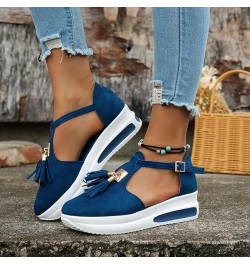 Women Platform Sandals Wedges Sandals For Women Casual Platform Heels Sandals Women Heeled Sandals For Women Blue-e $10.04 At...