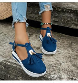 Women Platform Sandals Wedges Sandals For Women Casual Platform Heels Sandals Women Heeled Sandals For Women Blue-e $10.04 At...