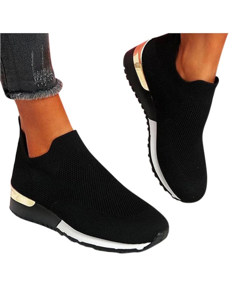 Sneakers for Women Walking Shoes Women's Slip On Lightweight Travel Sneakers Casual Running Breathable Tennis Shoes 10.5 Blac...