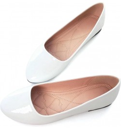 Women Cute Slip-On Ballet Shoes Soft Solid Classic Pointed Toe Flats Pu White $12.96 Flats