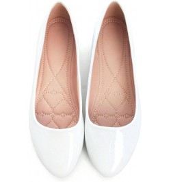 Women Cute Slip-On Ballet Shoes Soft Solid Classic Pointed Toe Flats Pu White $12.96 Flats