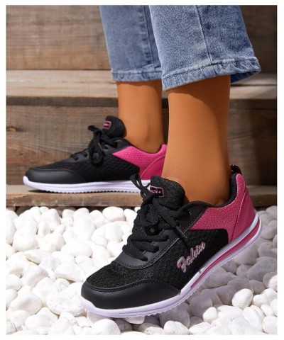 Fashion Women Outdoor Mesh Lace-Up Sports Shoes Runing Breathable Shoes Sneakers Z-03 Black $14.25 Athletic Shoes