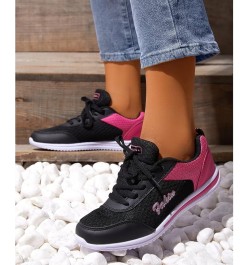 Fashion Women Outdoor Mesh Lace-Up Sports Shoes Runing Breathable Shoes Sneakers Z-03 Black $14.25 Athletic Shoes