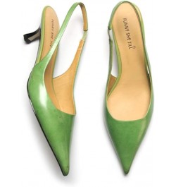 Women's Mid Kitten Heel Slingback Sandal Pointy Toe Sexy Pumps Comfortable Dress Party Walking Shoes Size 4-15 US Green $49.4...