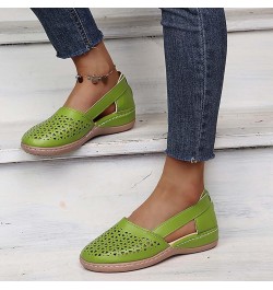 2021 Summer Women Sandals Casual Moccasins Loafers Beach Shoes Ladies Faux Leather Slip on Sandals Fashion Hollow Closed Toe ...