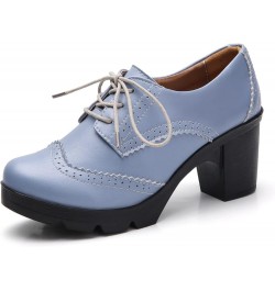 Women's Faux Leather Lace Up Oxfords Comfort Closed Round Toe Ladies Work Dress Shoes Retro Brogue Pumps for Party Brown $23....