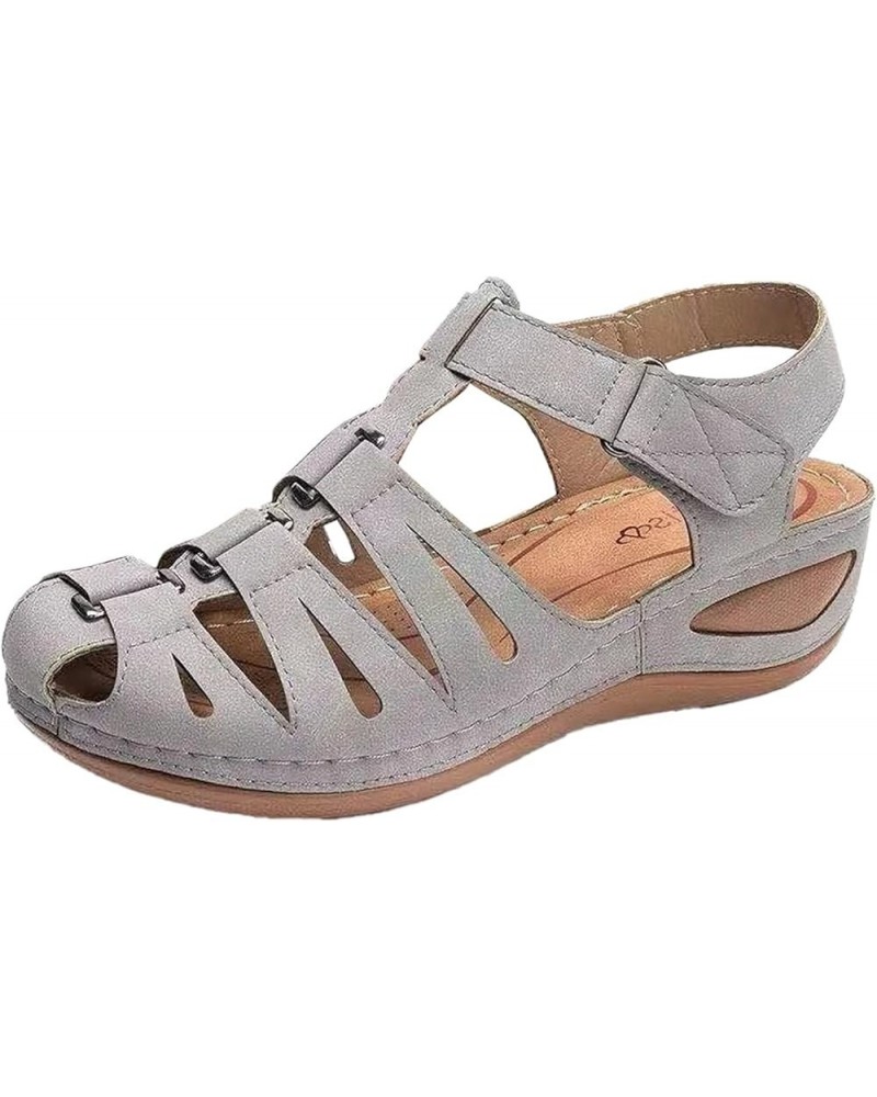 wedge sandals for women summer, Women's Wedge Heel Flip Flops Multicolor Embroidered Sandals Slippers Z 11-grey $10.50 Fashio...