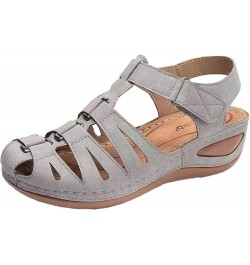 wedge sandals for women summer, Women's Wedge Heel Flip Flops Multicolor Embroidered Sandals Slippers Z 11-grey $10.50 Fashio...