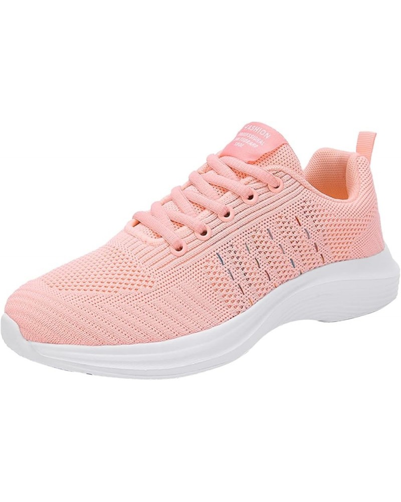 Slip on Sneakers Solid Color Flat Comfortable Lightweight Running Shoes Sneakers Z 12-pink $15.74 Athletic Shoes