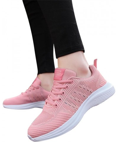 Slip on Sneakers Solid Color Flat Comfortable Lightweight Running Shoes Sneakers Z 12-pink $15.74 Athletic Shoes