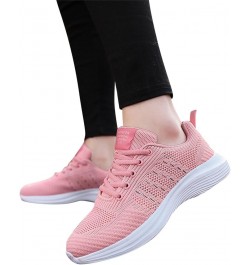 Slip on Sneakers Solid Color Flat Comfortable Lightweight Running Shoes Sneakers Z 12-pink $15.74 Athletic Shoes