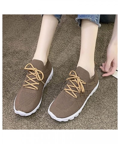 Womens Walking Sneakers for Gym Travel Fashion Summer Women Seakers Mesh Breathable Pattern Lace Up Comfortable Casual Brown ...