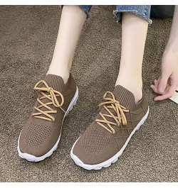 Womens Walking Sneakers for Gym Travel Fashion Summer Women Seakers Mesh Breathable Pattern Lace Up Comfortable Casual Brown ...