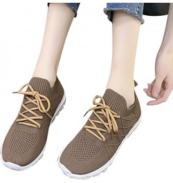 Womens Walking Sneakers for Gym Travel Fashion Summer Women Seakers Mesh Breathable Pattern Lace Up Comfortable Casual Brown ...