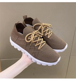 Womens Walking Sneakers for Gym Travel Fashion Summer Women Seakers Mesh Breathable Pattern Lace Up Comfortable Casual Brown ...