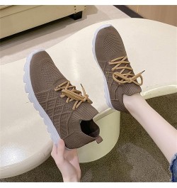 Womens Walking Sneakers for Gym Travel Fashion Summer Women Seakers Mesh Breathable Pattern Lace Up Comfortable Casual Brown ...