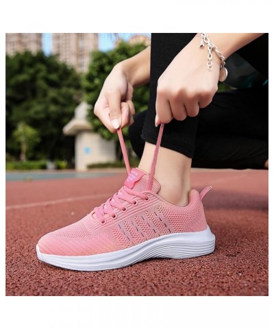 Slip on Sneakers Solid Color Flat Comfortable Lightweight Running Shoes Sneakers Z 12-pink $15.74 Athletic Shoes