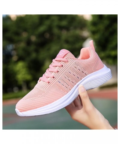 Slip on Sneakers Solid Color Flat Comfortable Lightweight Running Shoes Sneakers Z 12-pink $15.74 Athletic Shoes