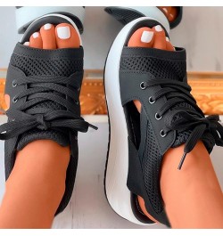 Sporty Wedge Sandals for Women Dressy Casual Western Trendy Platform Summer Breathable Work Office 2024 Comfy Spring Black $1...