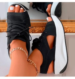 Sporty Wedge Sandals for Women Dressy Casual Western Trendy Platform Summer Breathable Work Office 2024 Comfy Spring Black $1...