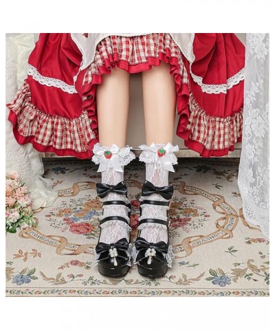 Womens Platform Mary Jane Pumps Mid Block Heel Lolita Cosplay Shoes with Bow Lace Kawaii Maid Shoes (Color : Blue, Size : 6.5...