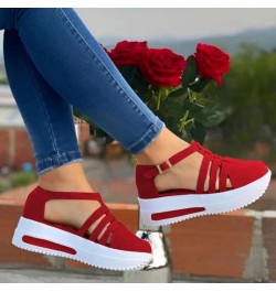 Sandals for Women Dressy Summer, Closed Toe Sandals for Women Casual Platform Sandals Summer Sports Sandals Shoes Red $14.53 ...