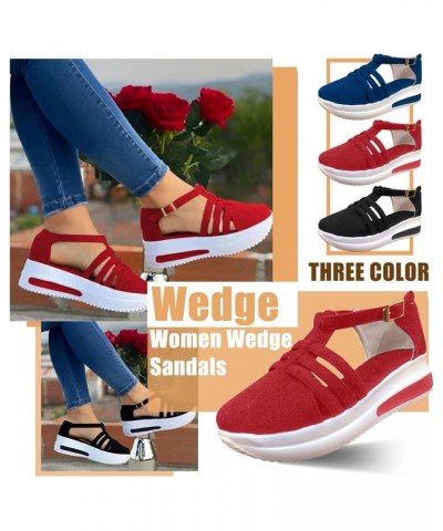 Sandals for Women Dressy Summer, Closed Toe Sandals for Women Casual Platform Sandals Summer Sports Sandals Shoes Red $14.53 ...