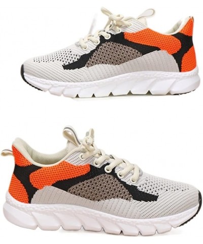 Fashion Breathable Students Sneakers Luxury Women Running Shoes Female Comfortable Women Sport Shoes Flat Shoes White Orange ...