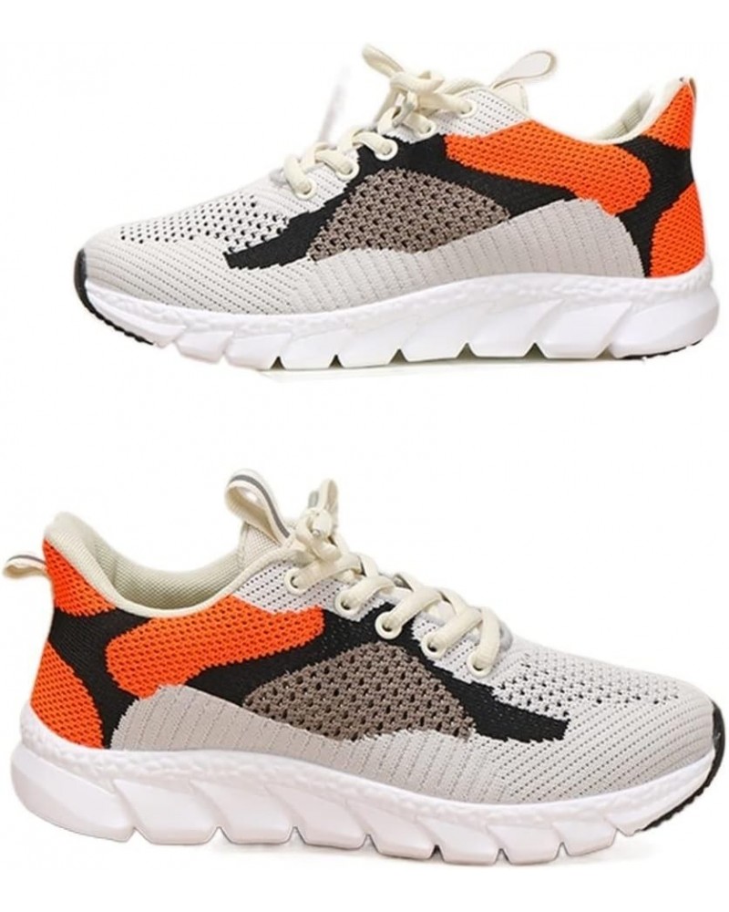 Fashion Breathable Students Sneakers Luxury Women Running Shoes Female Comfortable Women Sport Shoes Flat Shoes White Orange ...