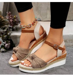 White Platform Sneakers Wedges Women Dressy Women Sexy 6 Inch High Heels Stiletto Platform Pumps Lace Up Sandals Heele Khaki-...