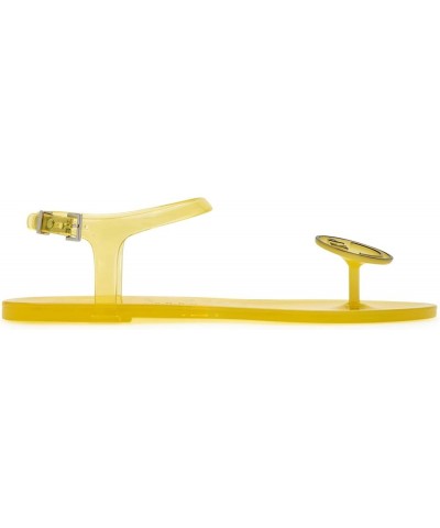 Shoes Women's The Geli Flat Sandal Smiley Face Yellow $18.92 Sandals