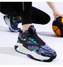 Men's Basketball Shoes Unisex Fashion Sneakers Outdoor Anti Slip Sports Running Shoes Cushioning Workout Shoes for Fitness Bl...