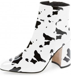 Women Pointed Toe Block High Heel Ankle Boots Glossy Patent Leather Party Dress Booties Size 4-15 US Cow $39.19 Boots