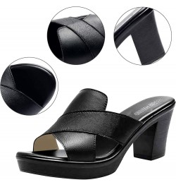 Thong Sandals Women Sandals Flip-Flop Mouth Middle Heel Slippers Chunky Slippers Fashion Womens Work Sandals Size 8 Black $9....