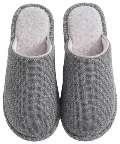 Women's Memory Foam Slippers Indoor Slippers Linen Comfortable Bedroom Home Shoes Elegant Autumn Navy $9.18 Slippers