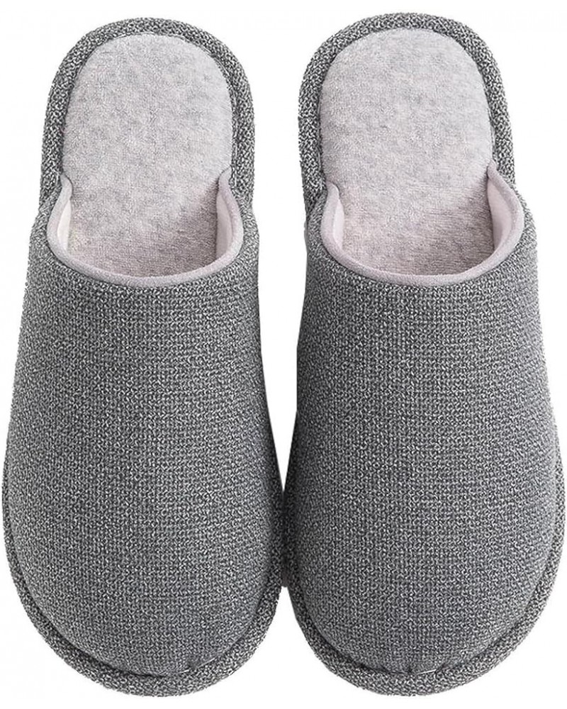 Women's Memory Foam Slippers Indoor Slippers Linen Comfortable Bedroom Home Shoes Elegant Autumn Navy $9.18 Slippers