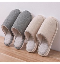 Women's Memory Foam Slippers Indoor Slippers Linen Comfortable Bedroom Home Shoes Elegant Autumn Navy $9.18 Slippers