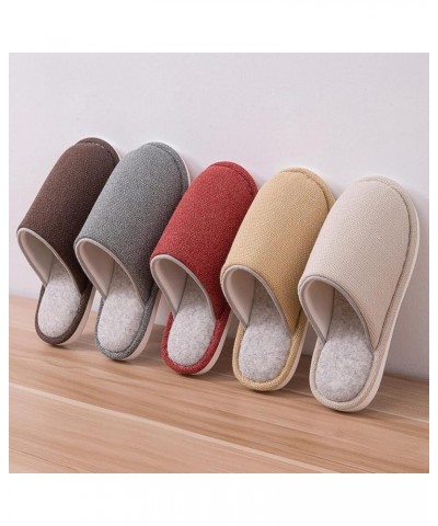 Women's Memory Foam Slippers Indoor Slippers Linen Comfortable Bedroom Home Shoes Elegant Autumn Navy $9.18 Slippers