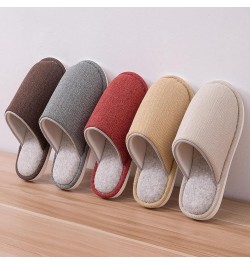 Women's Memory Foam Slippers Indoor Slippers Linen Comfortable Bedroom Home Shoes Elegant Autumn Navy $9.18 Slippers