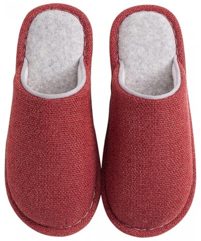 Women's Memory Foam Slippers Indoor Slippers Linen Comfortable Bedroom Home Shoes Elegant Autumn Navy $9.18 Slippers