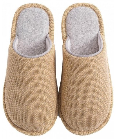 Women's Memory Foam Slippers Indoor Slippers Linen Comfortable Bedroom Home Shoes Elegant Autumn Navy $9.18 Slippers