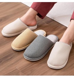 Women's Memory Foam Slippers Indoor Slippers Linen Comfortable Bedroom Home Shoes Elegant Autumn Navy $9.18 Slippers